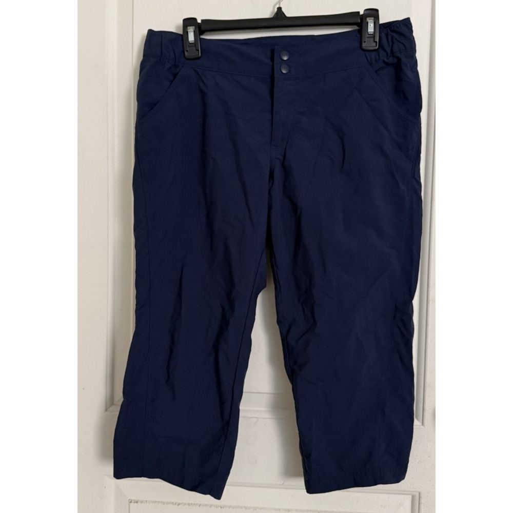 Columbia PFG Capri Pants Womens Small Navy Blue Nylon Hiking Fishing Outdoor